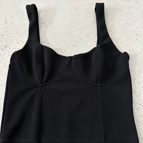 Zara Women's Bustier Crop Tank Top Black - Picture 3 of 7